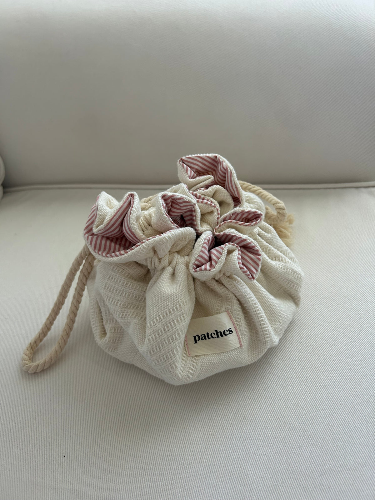 Jocelyn Pouch Pink Stripes