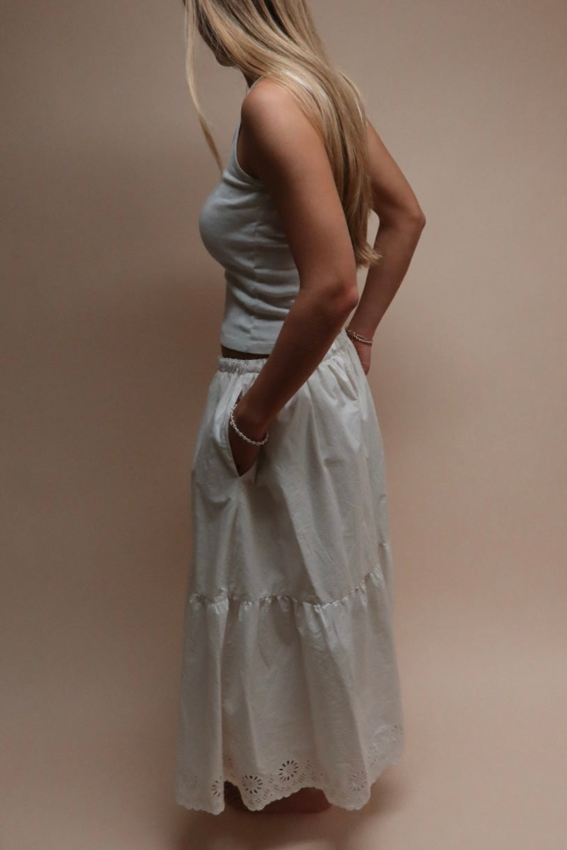 Ivory Eyelet Skirt