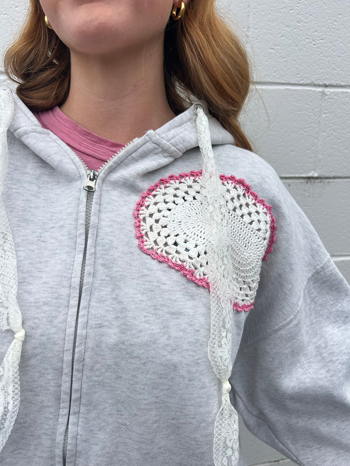 Heart On My Sleeve Doily Hoodie