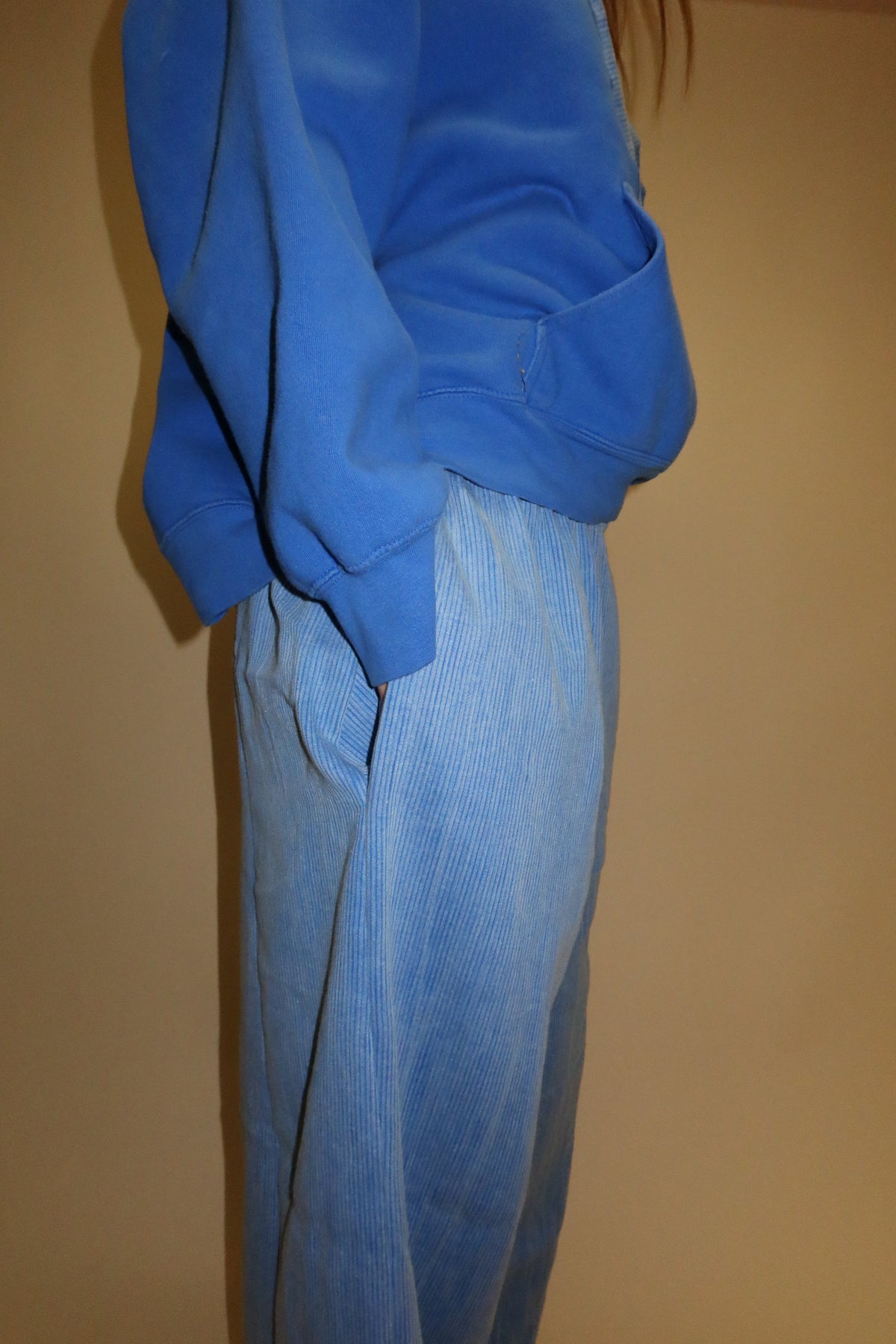 Blue Ribbed Pants