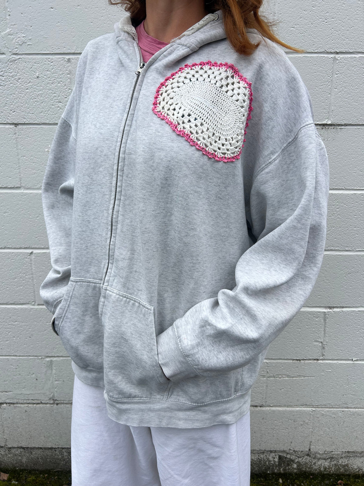 Heart On My Sleeve Doily Hoodie