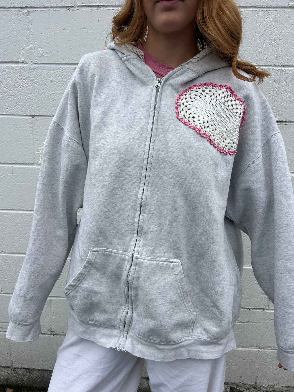 Heart On My Sleeve Doily Hoodie