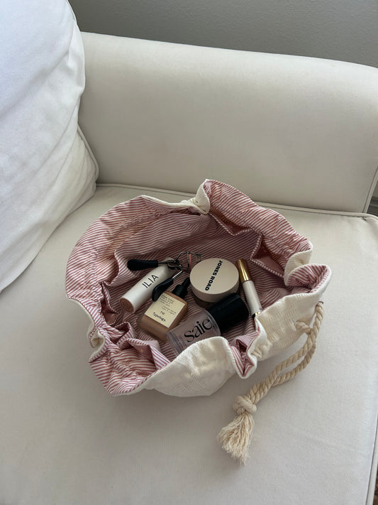 Jocelyn Pouch Pink Stripes