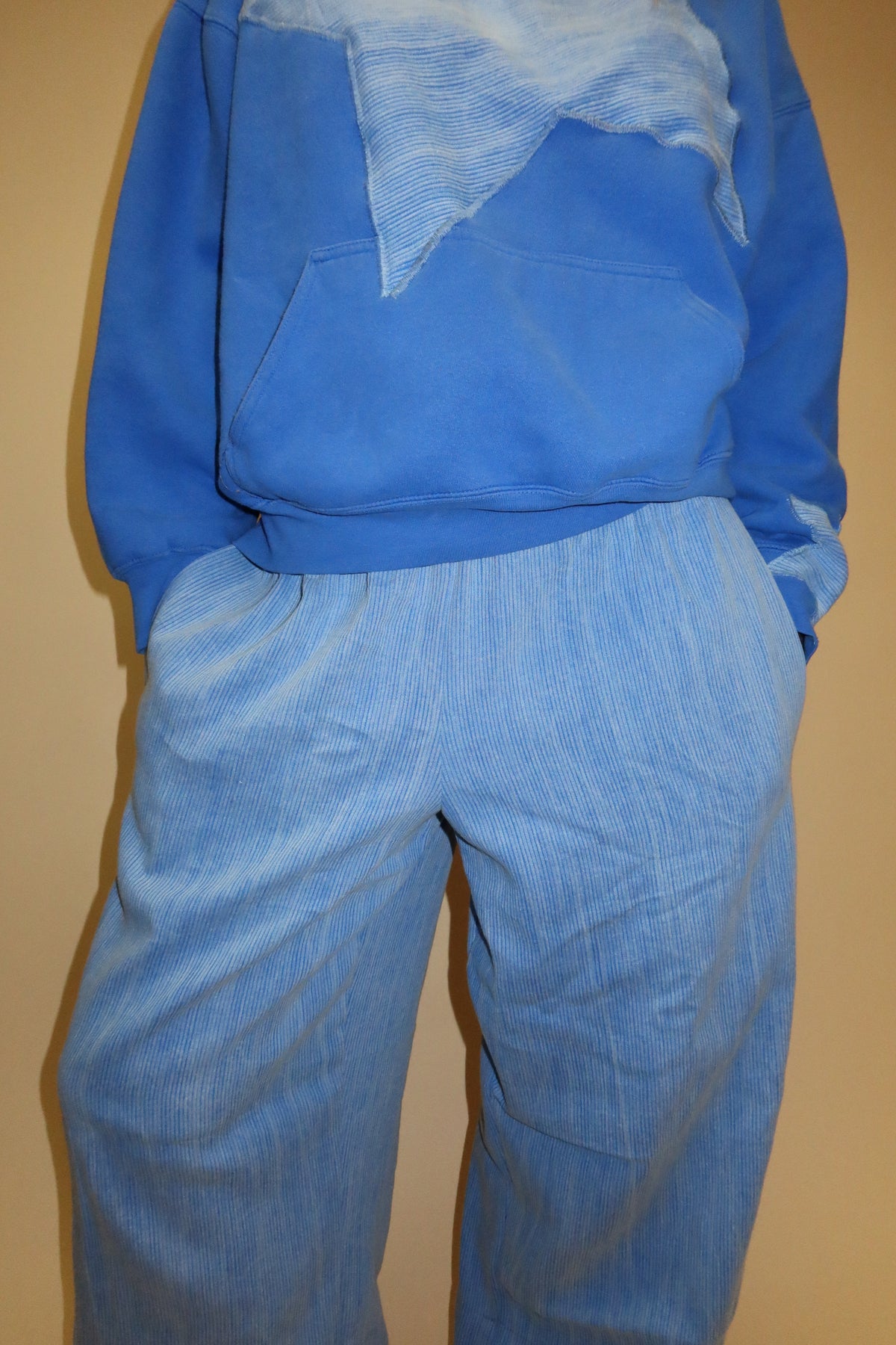 Blue Ribbed Pants