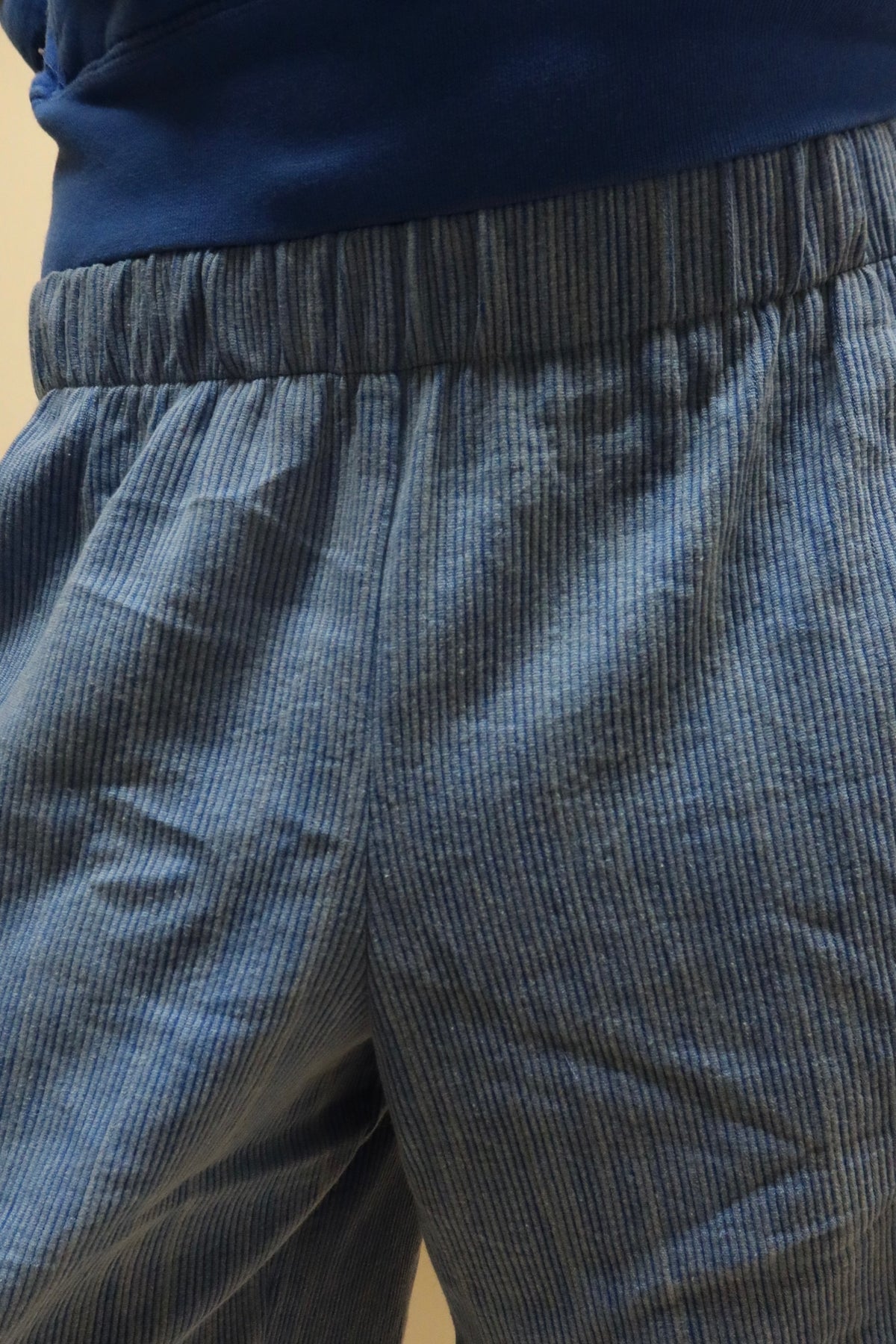 Blue Ribbed Pants
