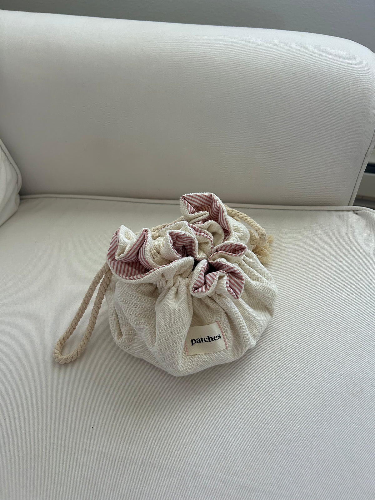 Jocelyn Pouch Pink Stripes